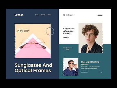 Sunglasses Shop Web Site Design: Landing Page / Home Page UI colorful design dribbble best shot ecommerce eyewear glasses header minimal orix sajon sunglass sunglasses texture trend trendy ui uidesign ux vintage web