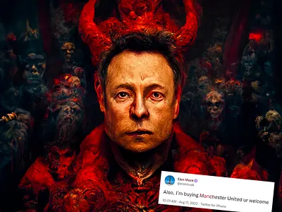 Elon as a RedDevil angkritth character design elonmusk illustration