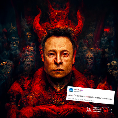 Elon as a RedDevil angkritth character design elonmusk illustration