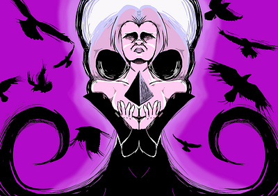 Skull maiden animation artwork book design digitalart digitalpainti graphic design illustration ilu motion graphics