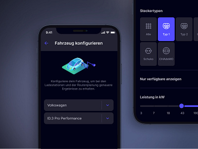 Settings page dark mode e mobility mobile app settings ui