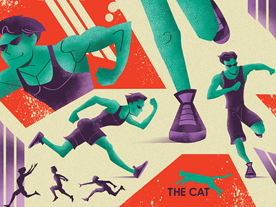 The Cat brand illustration advertising branding characterdesign design digitalpainting graphic design illustration run runner running sneackers sports