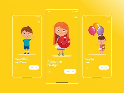 Kid's zone app app design typography ui vector