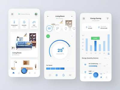 Smart Home App app app design clean design electronic energy usage home automation home monitoring minimal mobile mobile ui remote control smart smart app smart devices smart home app smarthome ui ux ux ui design