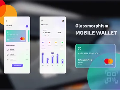 Digital Wallet App app ui digital wallet glassmorphism ui design ux design wallet