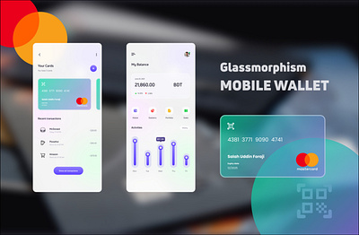 Digital Wallet App app ui digital wallet glassmorphism ui design ux design wallet