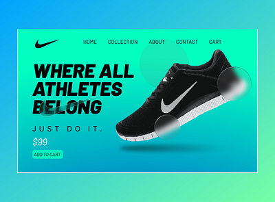 Nike Web Hero design graphic design header hero logo nike ui web website