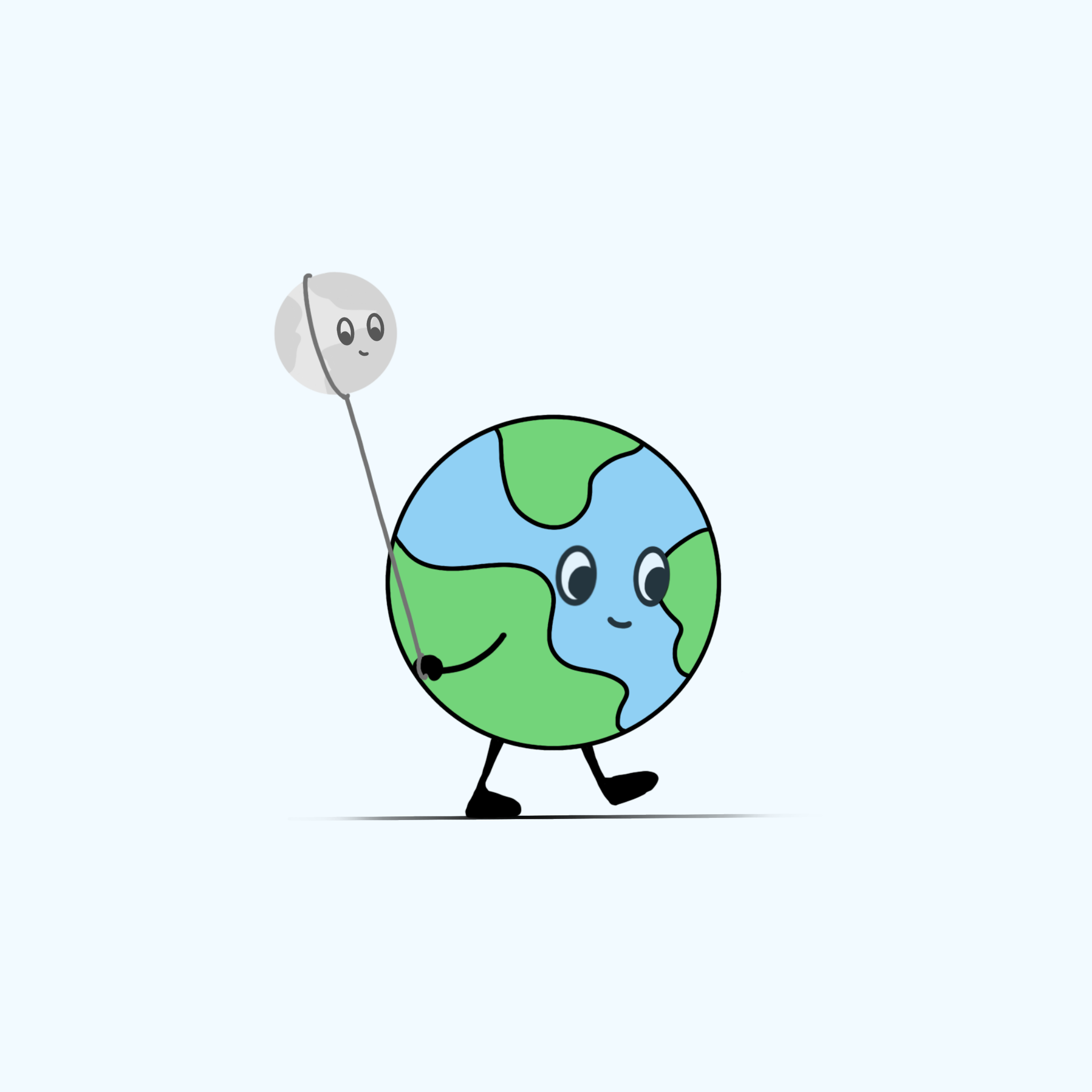 Earth & Moon character doodle earth fun illustration moon procreate