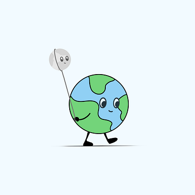 Earth & Moon character doodle earth fun illustration moon procreate