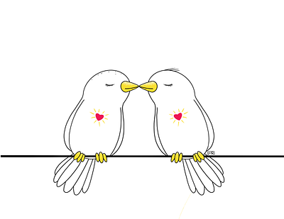 The Simplicity of Love birdsonawire colorillustration digitalillustration graphic design handdrawing handdrawn hearts illustration lineart linedrawing linework love loveislove procreate tabletdrawing twohearts