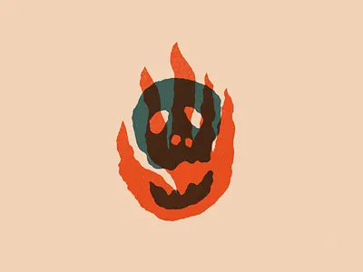 Even Death Dies art death design even death dies fire illustration procreate red skull texture