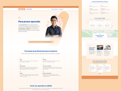 Jovem Aprendiz #SENAI design geometric landing orange ui ux vector web work worker young