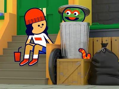 Oscar the Grouch city block muppets new york street oscar the grouch puppets sesame street stoop