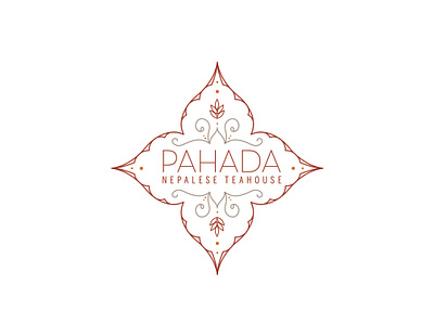 Pahada Nepalese Teahouse Logo Design branding clean design font graphic illustration line drawing line work logo ornate restaurant sans serif simple type typography