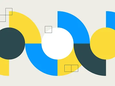 Web Development abstact bauhaus blue circle geometric geometry green icon illustration minimal pixels vector web development yellow