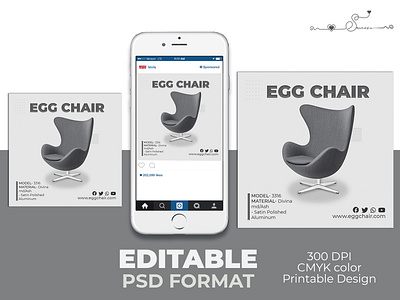 Egg Chair (Social Media Ads Design) branding chair design graphic design icon product design social media