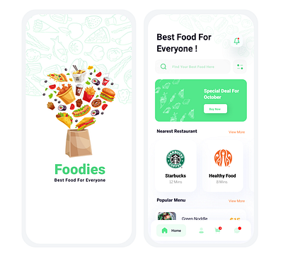 Foodies Portofolio adobe xd app branding design figma illustration logo mobile ui user experience