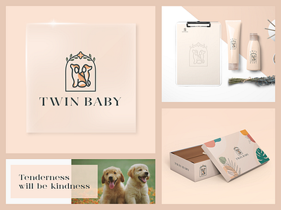 Twin Baby Logo animal logo animation branding clean design design dog illustrations dog logo graphic design illustration leaf logo logo logo design logo design branding logodesign motion graphics nature logo pets logo vector