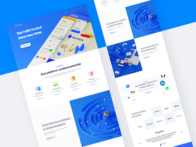 Shortlyst Landing - #VisualExploration 3d 3d design 3d illustration ai blue bold branding clean desktop hero header homepage illustration landing landing page modern ui ux web design website website design