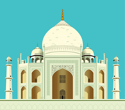 Taj Mahal dailydesign dailyuichallenge design illustration india reflection shadows sketch taj mahal vector