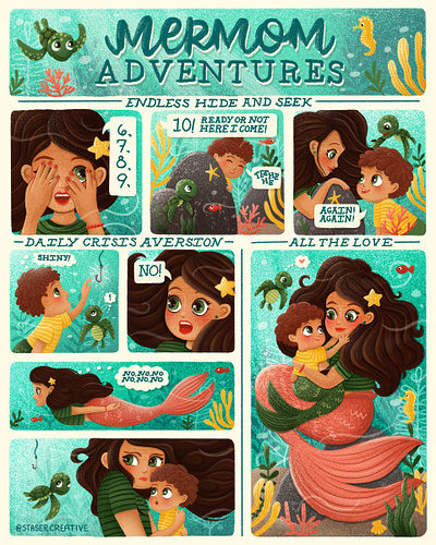 Mermom Graphic Novel Page childrens illustration design graphic novel illustration