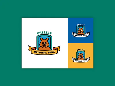 Daily Logo Challenge - Grizzly National Park aaron james drapin daily logo challenge design graphic design logo logo design thick lines