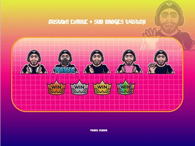 Custom Toxic player theme's emote & sub badge twitch agust apple custom customdesign feedbackdesigner finaldesign google illustration indonesiayoutuber messi mobilelegend projectmanager setiawanfe toxic toxicplayer tweeter youngstudio youtube youtuber