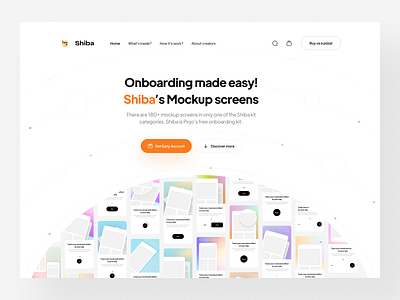 FREE | Shiba — Onboarding UI Kit 3d app art branding clean design free hero kit landing landing page light minimal modern onboarding shiba trend ui vector website