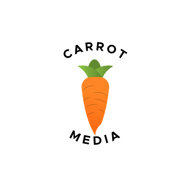 Carrot media design illustration logo typography