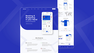 Banking App Promotional Website Landing Page Design Concept banking app banking website design landing page design landingpage ui ui design website concept website design