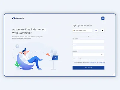 Sign Up Page Design Concept landing page design signup page design ui ui design website concept website design
