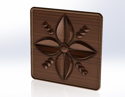 Carved wooden tile 3d model 3d modeling 3d printing 3dmodel 3dmodeling carved carving cnc design solidworks wood wood art wood carving wooden