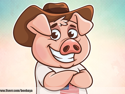 cartoon pig art beehaya cartoon cartoon mascot cartoon pig character design design freestyle illustration logo nft pig pig avatar vector