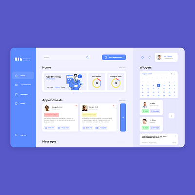 Doctor Portal - Medical Dashboard appointment blue concept design doctor illustration inspire logo medical music ui uidesign uiux ux