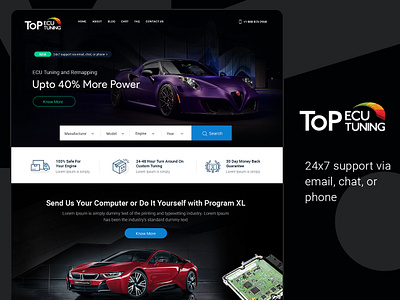 ToP ECU Tuning- Car Repair Service automobile branding car car repair car shop design ecommerce garage illustration landing page logo product repair service ui ux ux ui wordpress