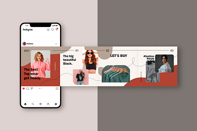 Fashion carousel cards behance branding design dribbble illustration photoshop vector