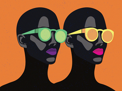 Follow Your Flow adobe art adobe illustration art black black women colorful design designer fashion art flat illustration graphic design green illustration modern orange pink silhouette sunglass women women silhouette