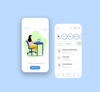 job finder app app design design ui ux