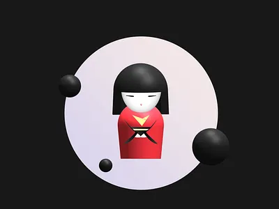 3D Geisha - My first 3D character 3d 3d art 3d design character characters design geisha illustration japan