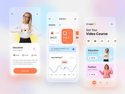 Video Course Mobile App books ecommerce app education food recipe mobile app online travel ui design video course