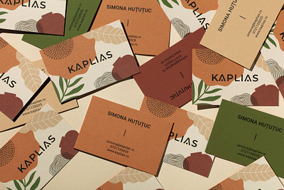 Kaplias Business Cards branding business cards cotton paper design earthy colors ethical furniture home accessories home decor illustration interior design natural recyclable sustainable