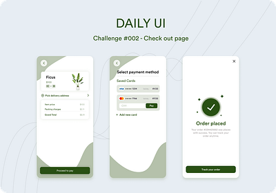 Daily UI : Check out page for a plant store checkout dailyui ecommerce mobile app plant store ui uiux