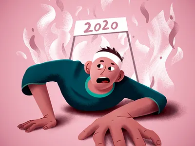 2020 - What a year! 2020 2d apocalypse character covid illustration ipadpro marathon pandemic procreate runner