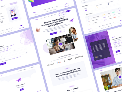 Resuon | Pre-interview and Candidate Scoring Platform clean ui completed datatable design innerpage interview landing login purple recruitment signup ui ux web webdesign