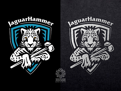 Jaguar hammer logo animal branding cat hammer jaguar logo predator sports emblem