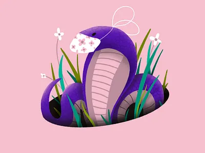 Wear a mask - Snake animal character covid digitalart digitalillustration illustration mask pandemic snake