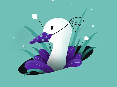 Wear a mask - Duck character design digitalart illustration ipadpro procreate
