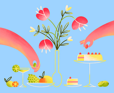 Still life 2d art cake challenge design digital art drawing food foodillustration fruit hand illustration procreate stilllife strawberry