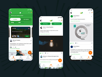 Greenhero - Social App android app development app best ui design control co2 emission dark theme design eco green greenhero illustration iphone iphone app development landing page mobile app development reduce co2 simply effective sustainable ui uidesign uiux