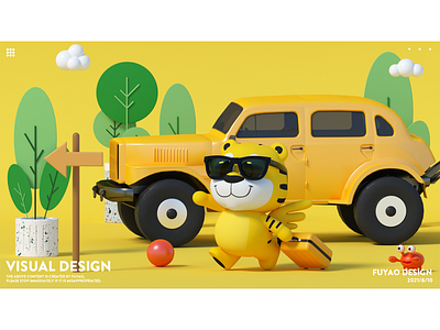 banner design 3d art character